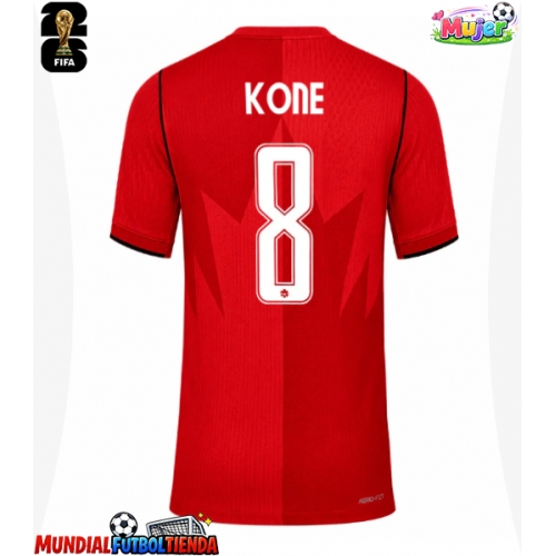 Camiseta Canadá Ismael Kone #8 Primera Equipación Replica Mundial 2026 para mujer mangas cortas